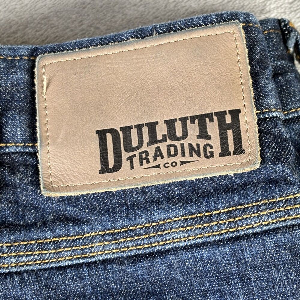 Duluth Trading Flex Ballroom Jeans Mens 38x27 Straight Fit Stretch Denim Pants - Picture 2 of 10